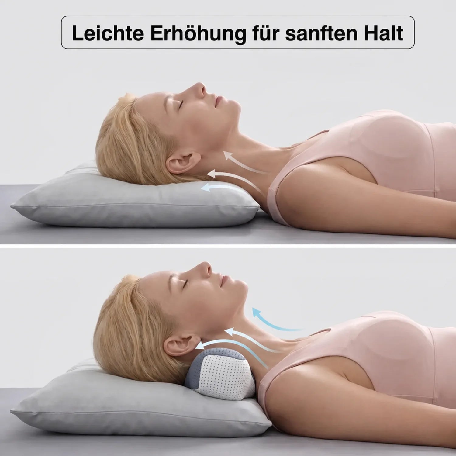 Die erhöhte Wölbung unterstützt eine natürliche Positionierung