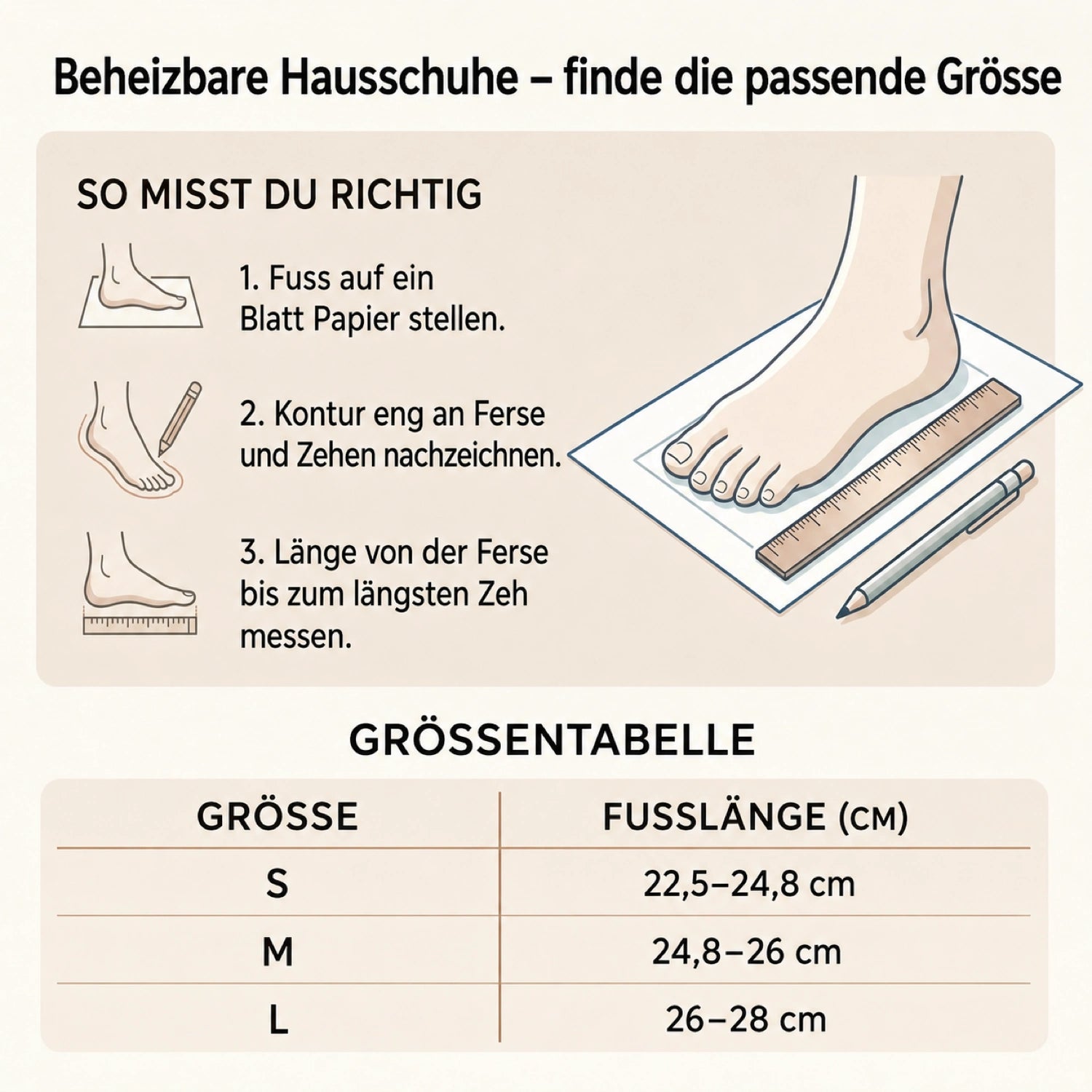 Die passende Grösse finden