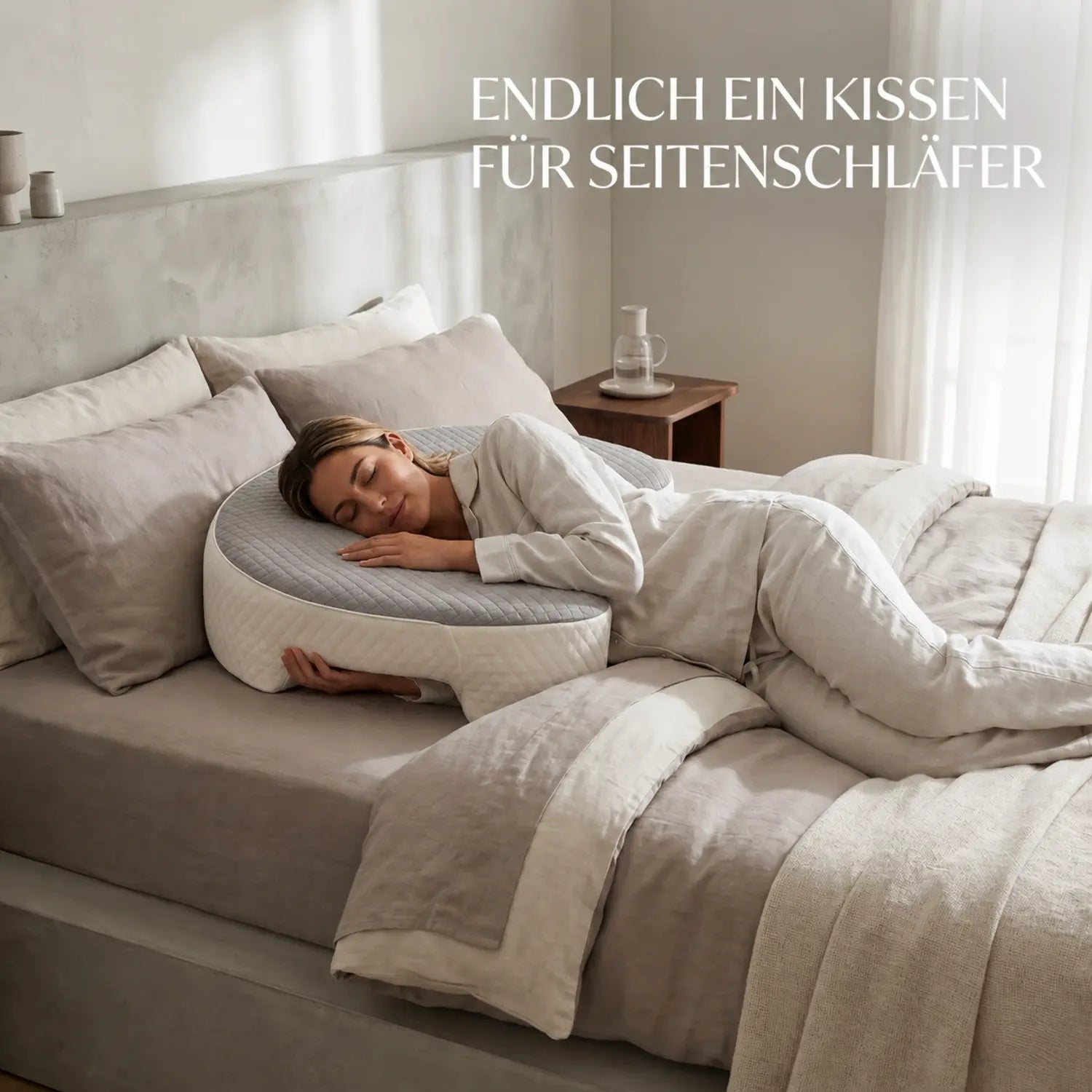 Für Seitenschläfer gemacht, nicht nur wie ein Kissen geformt