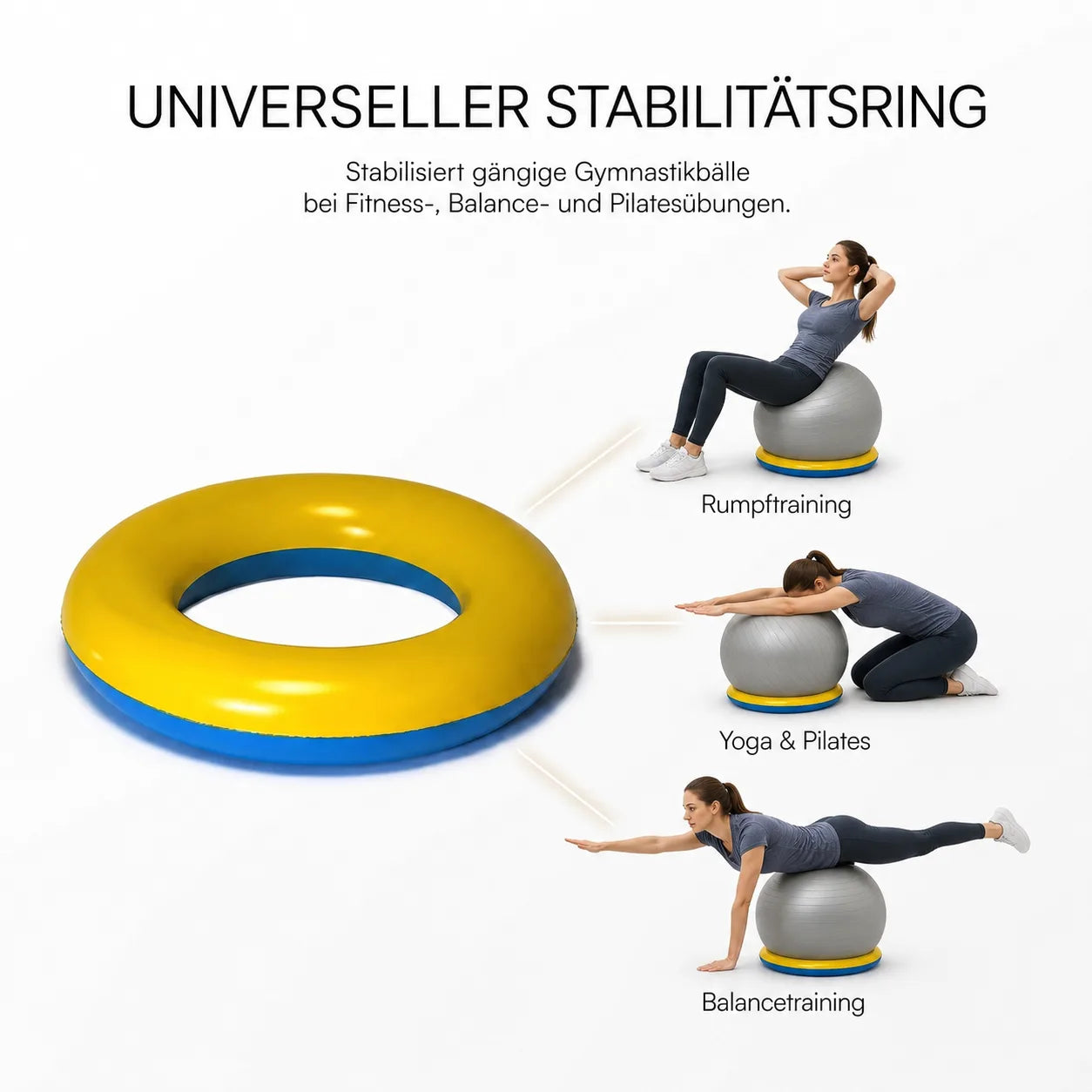 Kompatibel mit den meisten gängigen Gymnastikbällen
