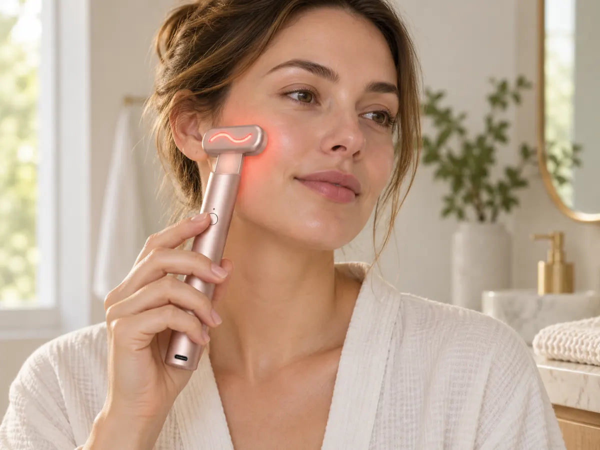 Rotlicht-Gesichtsgerät mit Handgriff – Alltagsmoment