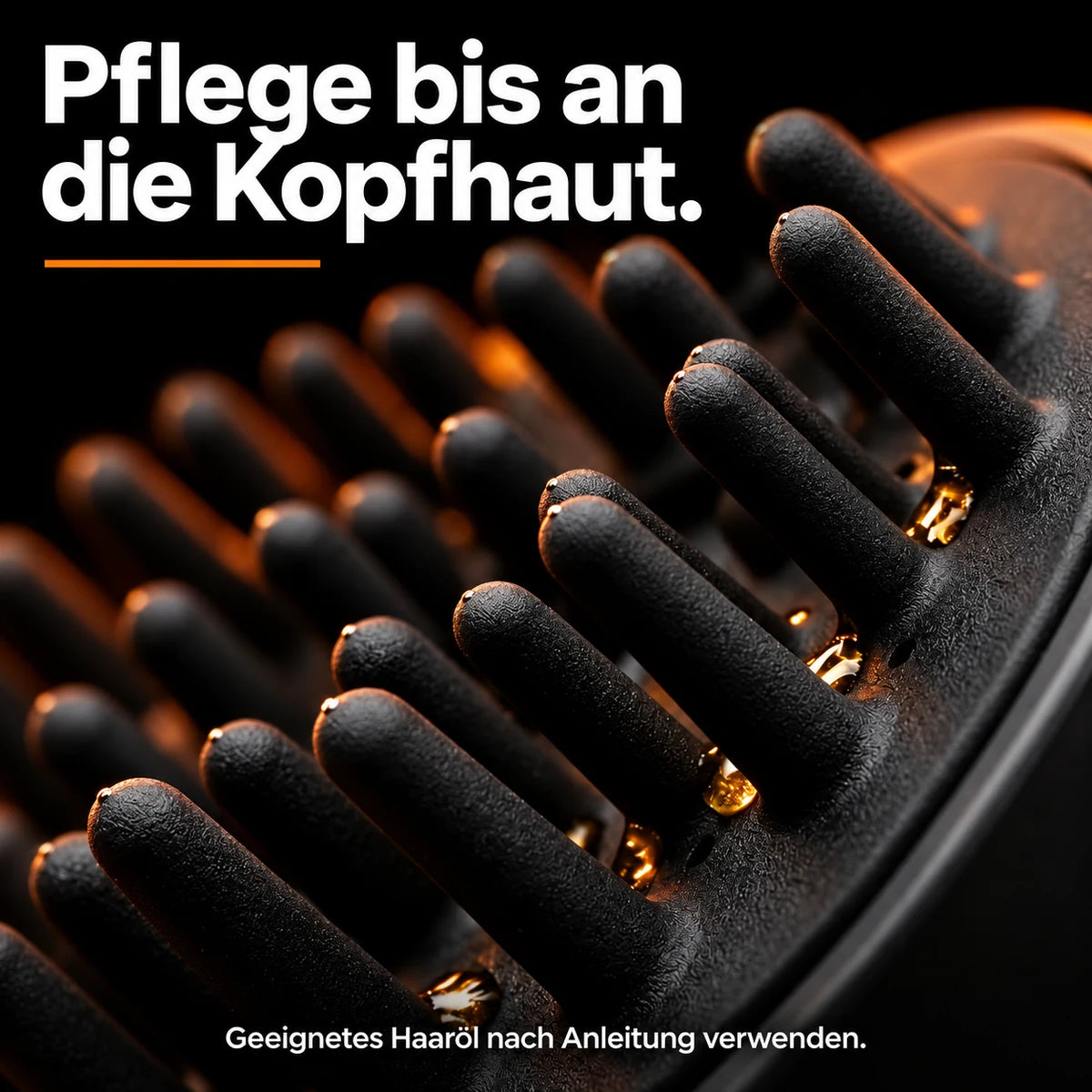Wärme-Massagebürste mit Öl-Applikator – Detailansicht