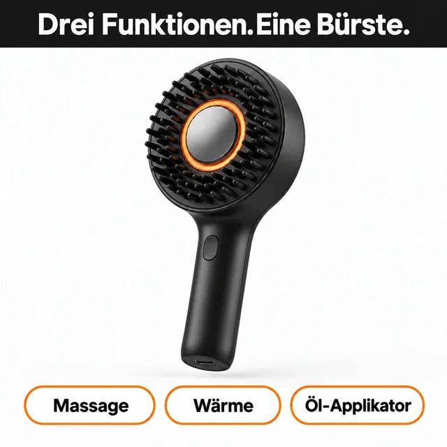 Wärme-Massagebürste mit Haaröl-Applikator