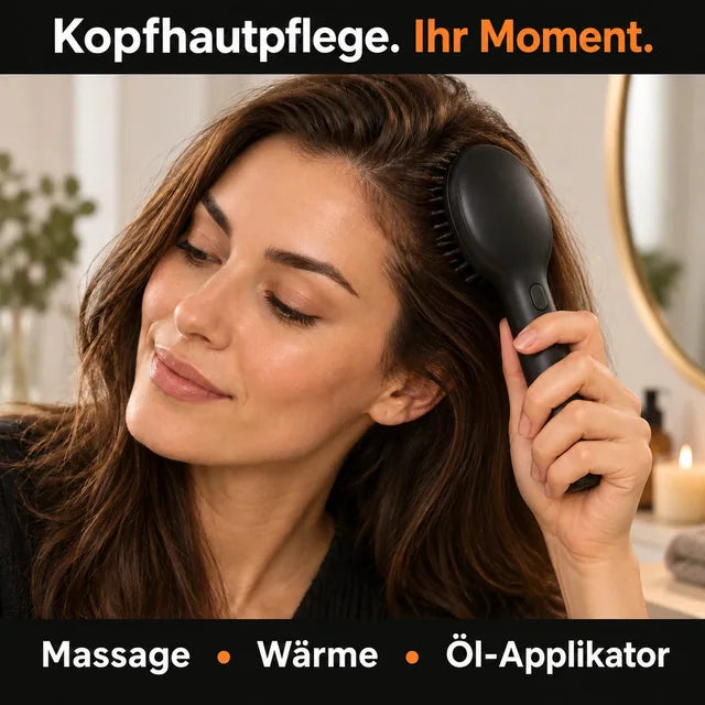 Wärme-Massagebürste mit Haaröl-Applikator