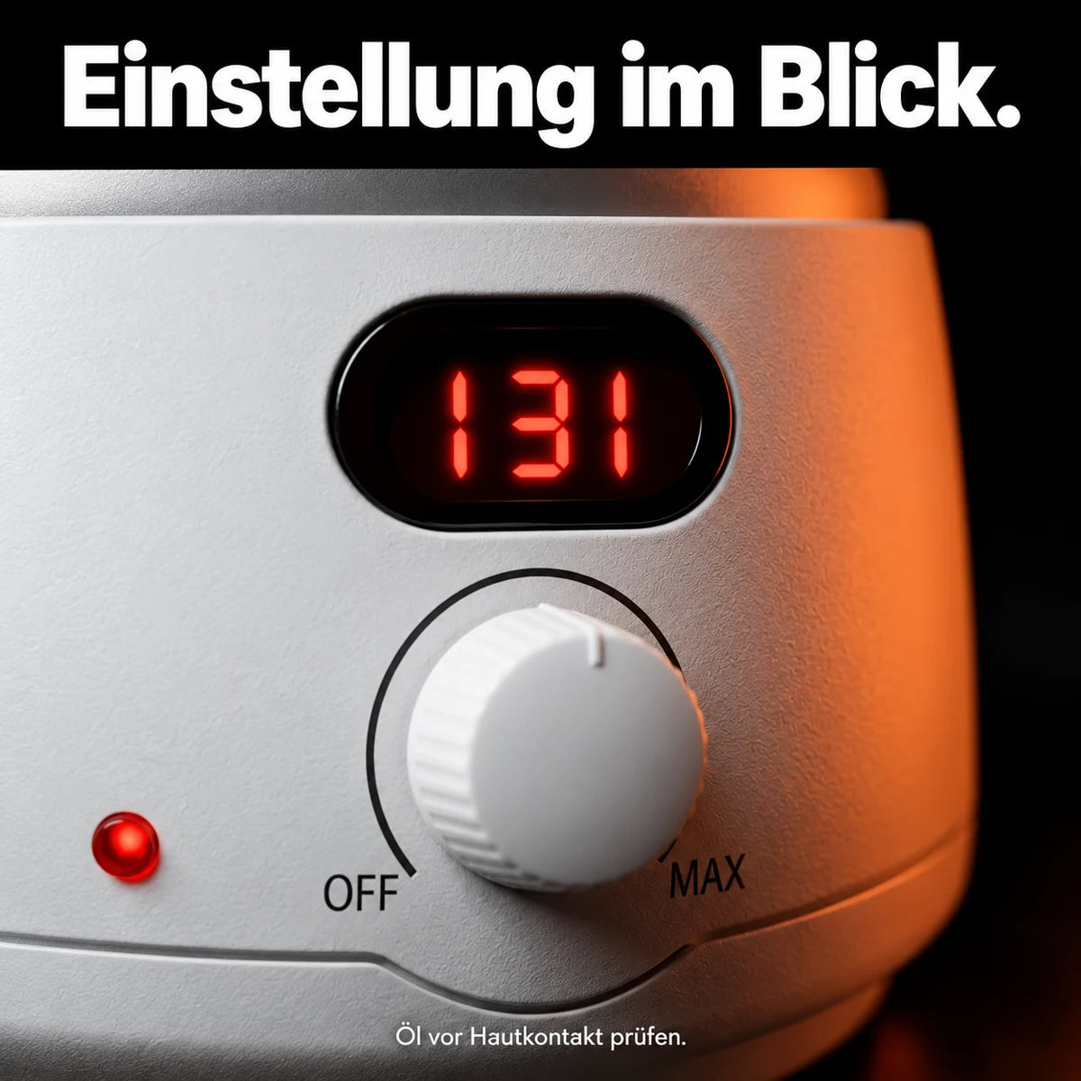 Massageöl-Wärmer – Detailansicht