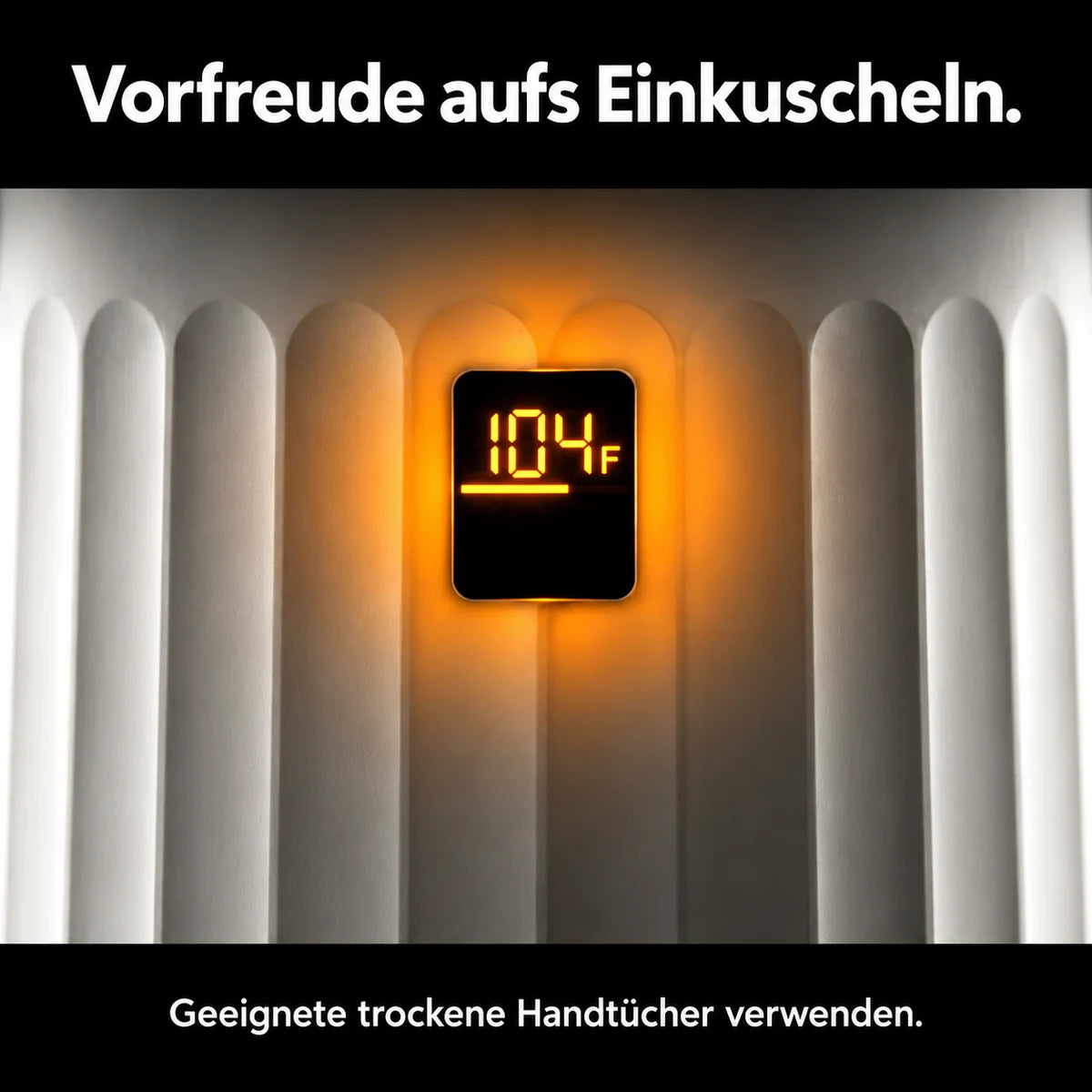 Handtuchwärmer mit Deckel – Detailansicht