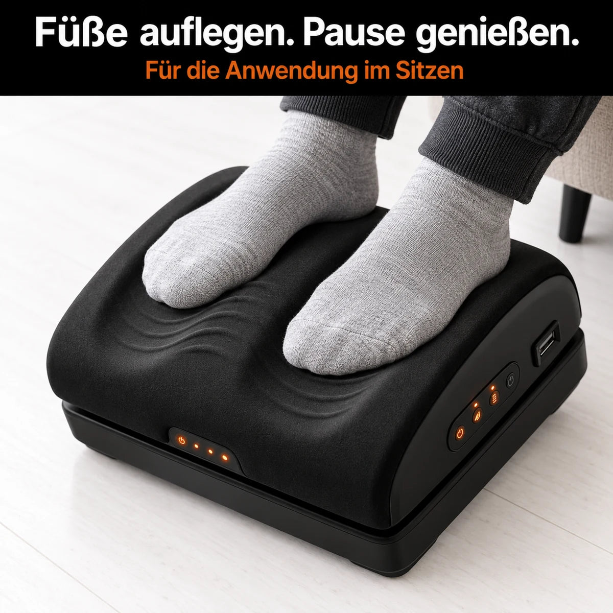 Fußwärmer mit Vibration – Form und Verarbeitung