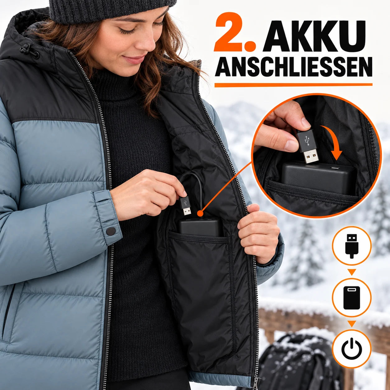 PyreFit Gletor – Beheizbare Unisex-Steppjacke