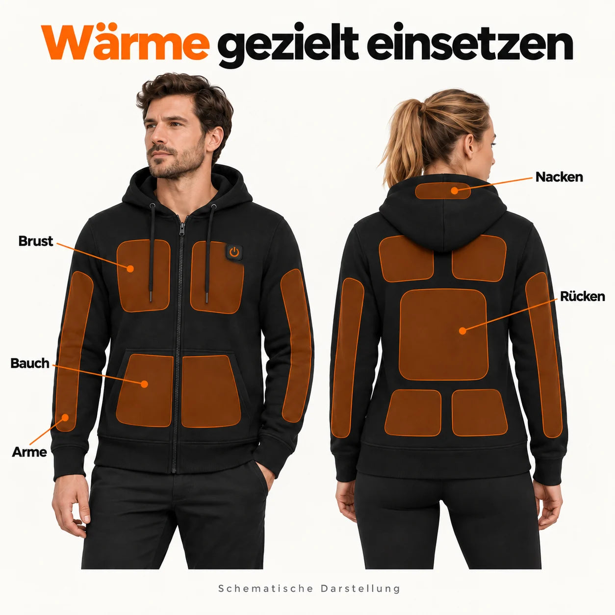 PyreFit Voltor – Beheizbarer Zip-Hoodie für Herren