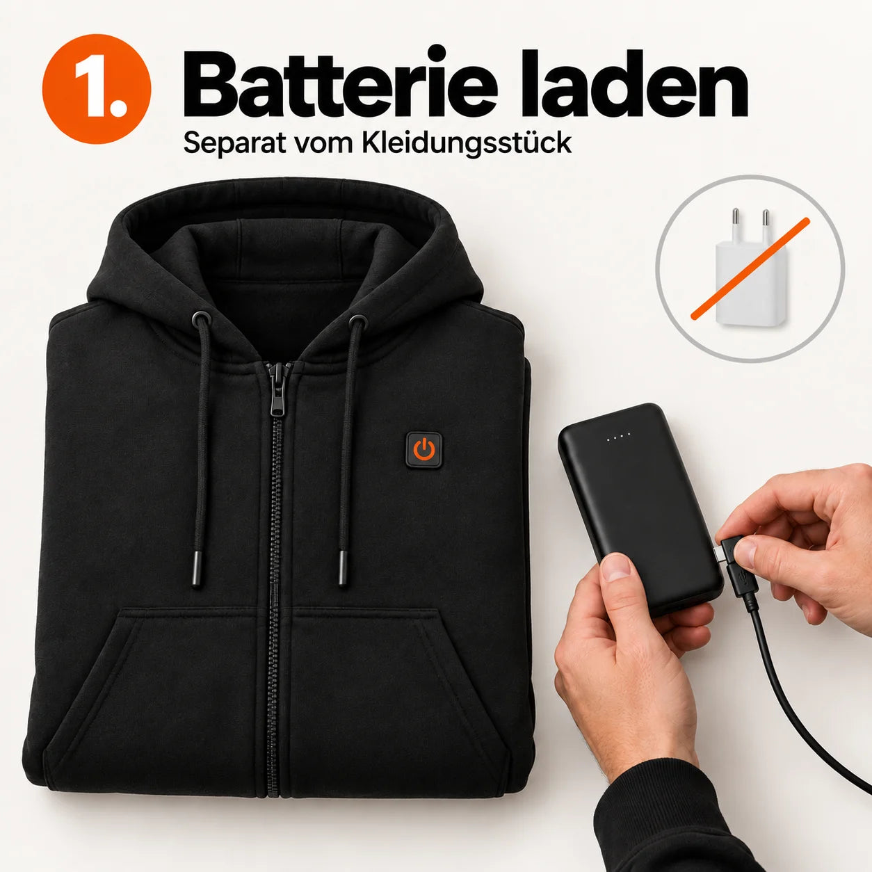 PyreFit Voltor – Beheizbarer Zip-Hoodie für Herren