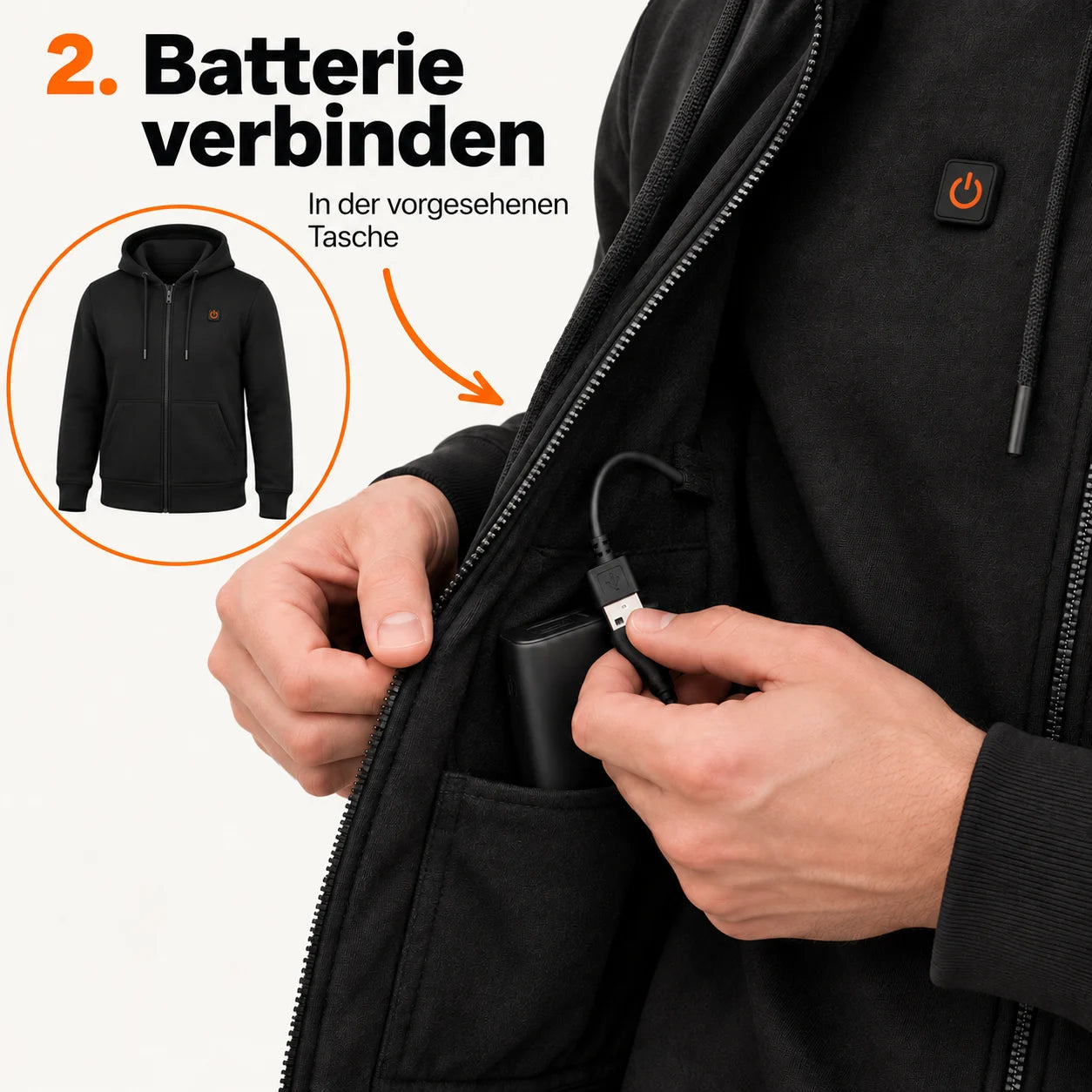 PyreFit Voltor – Beheizbarer Zip-Hoodie für Herren