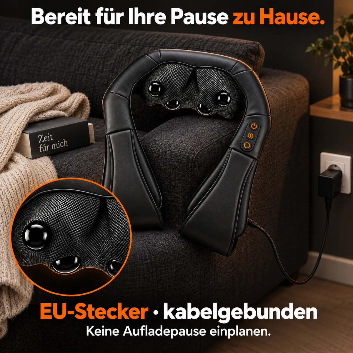 Shiatsu-Massagegerät: Kabelgebundene Nutzung zu Hause