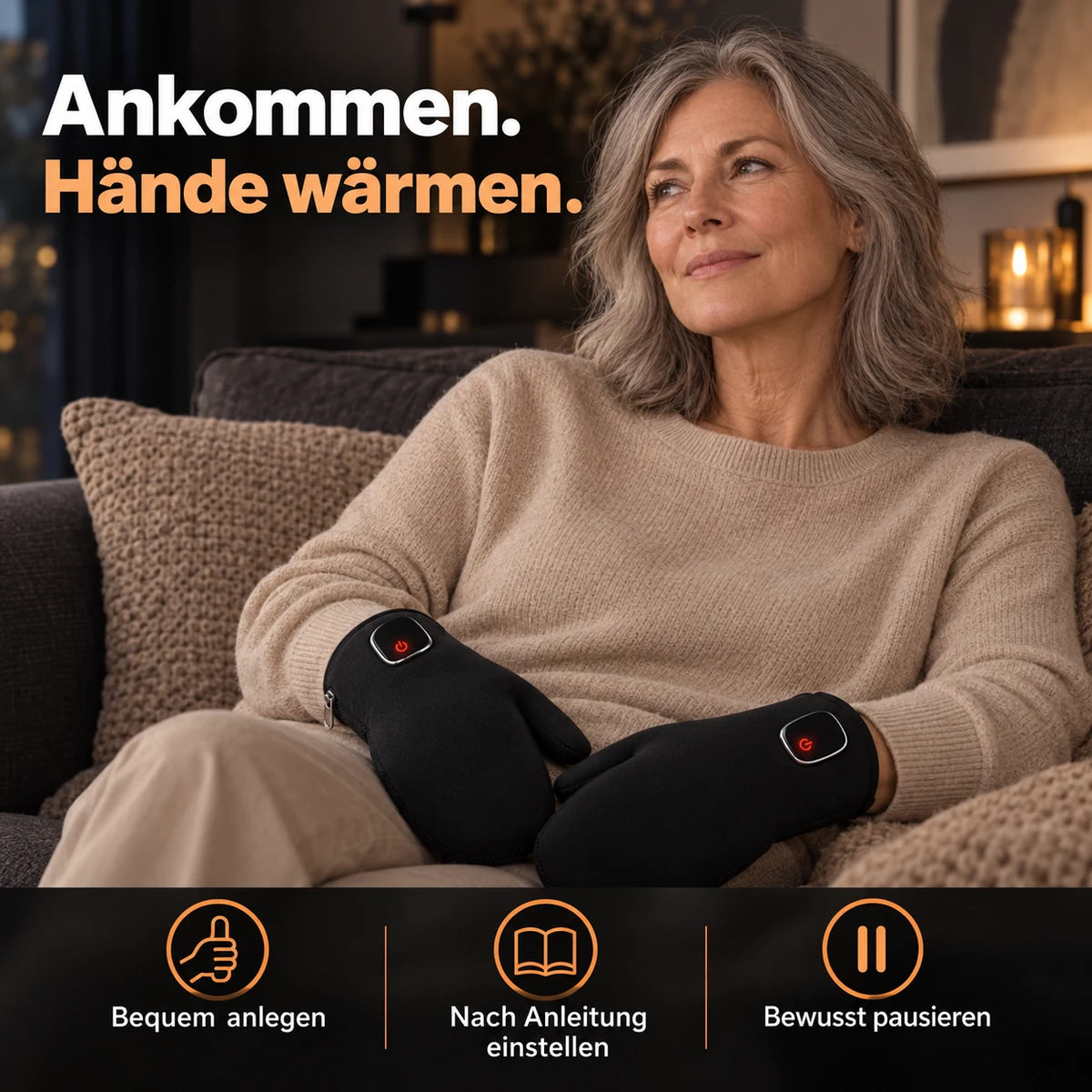 Wärmehandschuhe mit Rotlicht
