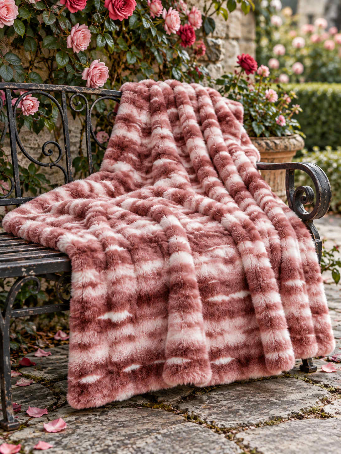 Plaid Nuage Rose nuancé — posé dans un décor de vie