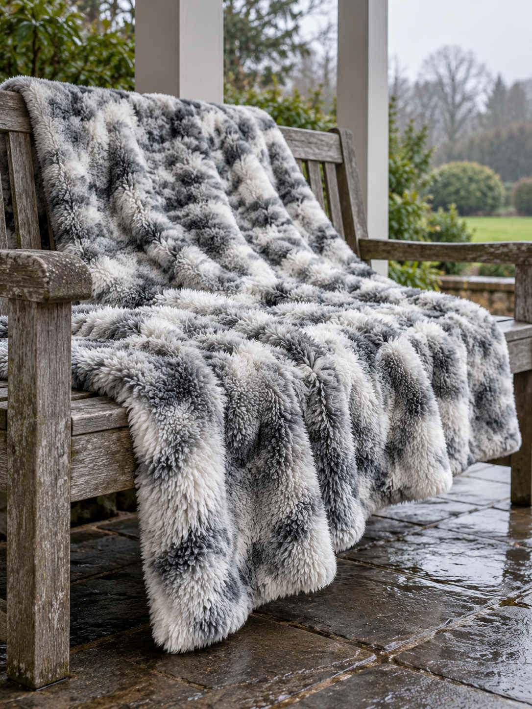 Plaid Nuage Gris clair marbré — posé dans un décor de vie