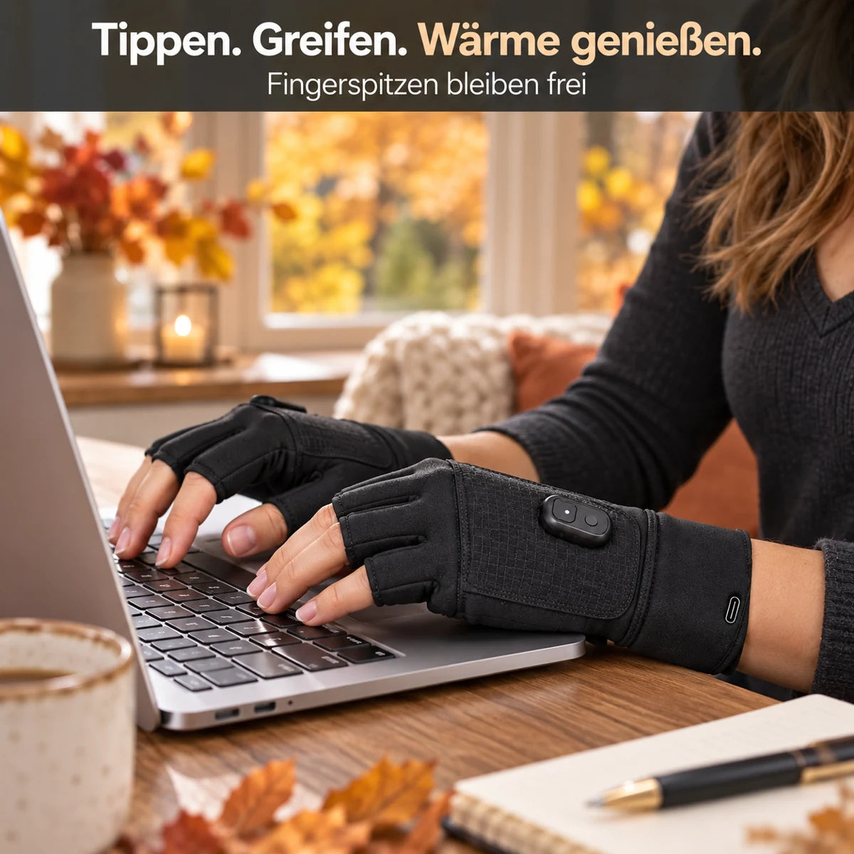 Beheizbare fingerlose Handschuhe