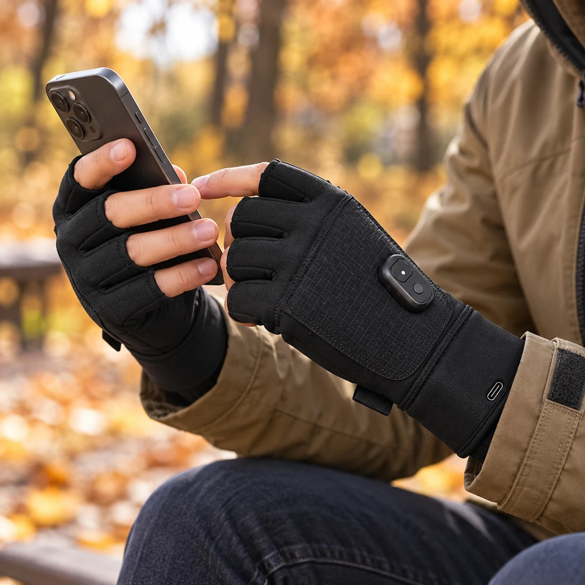 Beheizbare fingerlose Handschuhe